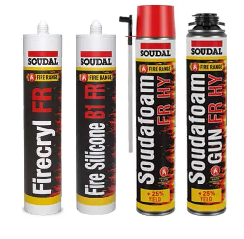 Soudal yangın geciktirici köpük ve yangın dayanımlı ürün grubu